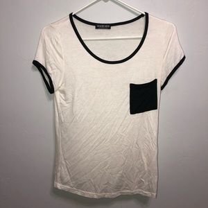 Ringer tee, black and white